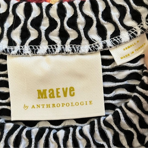 Anthropologie MAEVE Barbara Black And White Jacquard Sleeveless Top - Picture 4 of 9